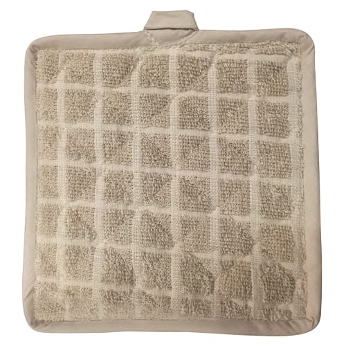 Terry Pot Holder, Ring Spun Cotton, 7.5x7.5, Solid Tan
